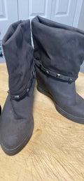 Roll Down Leather Boots sIZE 8.5