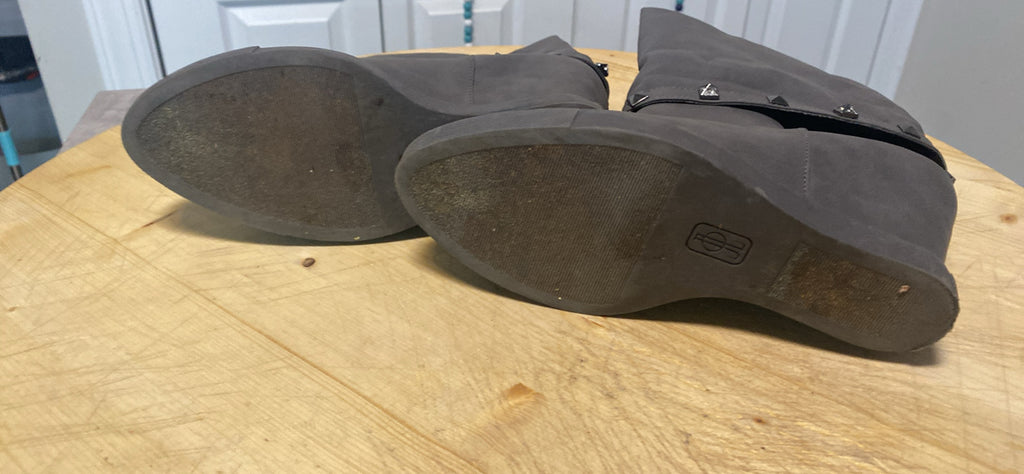 Roll Down Leather Boots sIZE 8.5