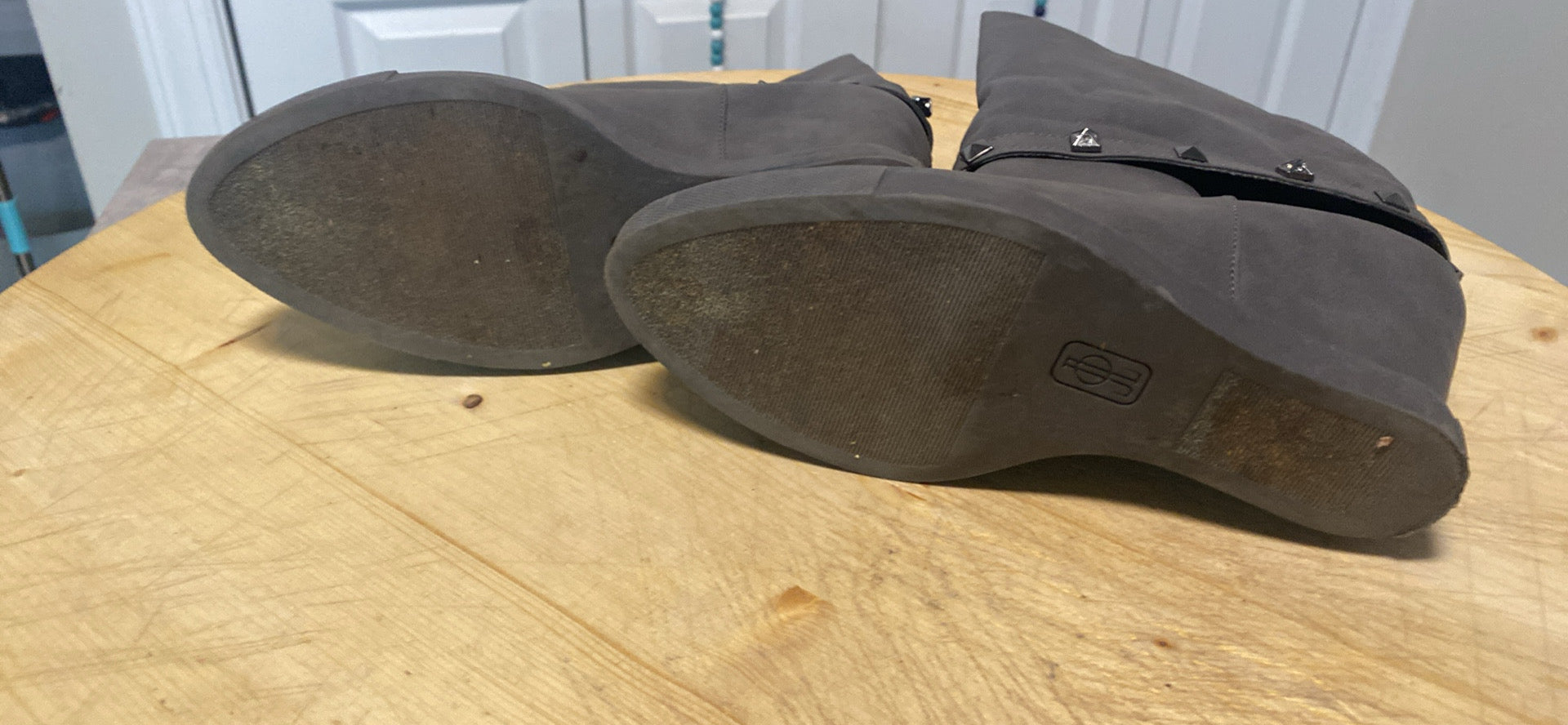 Roll Down Leather Boots sIZE 8.5