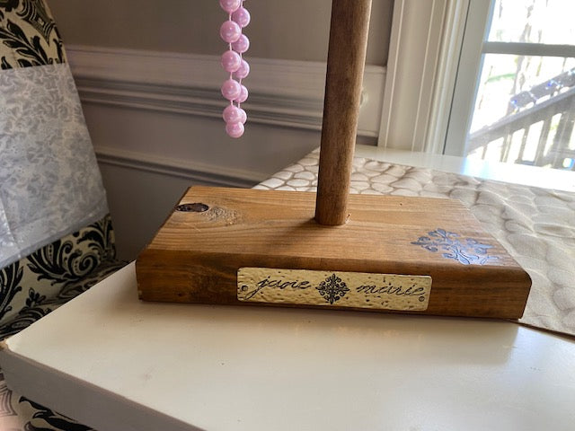 Wooden Jewelry Shelf 19" tall - great for display or your personal Necklaces
